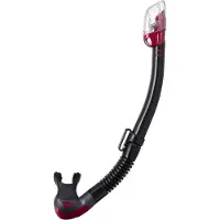 Tusa Hyperdry Elite II – Premium snorkel met droogtop systeem en hypoallergene siliconen mondstuk – Zwart/Donkerrood – SP0101QB MDR