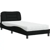 vidaXL Bed met matras "Hvar" stof zwart 90x190 cm