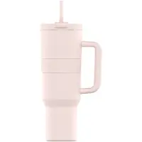 Onyx Drinkfles met Rietje 1.2 Liter - Waterfles voor Kinderen & Volwassenen - Thermosbeker Travel Mug - Roze
