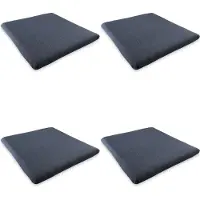 Madison - 4 stuks - universeel zitkussen - 41x38cm - tuinstoelkussens - blauw - vervangingskussen - vierkant