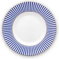 Pip studio Ontbijtbord Royal Stripes Blue 17 cm (Set van 6)