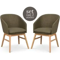 Rowico Home Windham eetkamerstoel naturel eiken onderstel set van 2