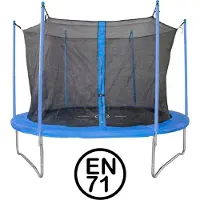 Garlando - Combi M - Trampoline met Veiligheidsnet - voor Kinderen en Volwassenen - Rond - 244 cm - met Veilige Rand - Blauw