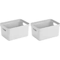 Sunware Opbergbox Sigma - 6x - kunststof - wit - 5 liter - Opbergbakken/opbergers - 25,2 x 18 x 12,2 cm