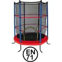 Garlando - Combi XS - Trampoline met Veiligheidsnet - voor Kinderen - Rond - 140 cm - met Veilige Rand - Rood - Blauw
