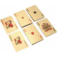 AA Commerce Luxe Goud Kleurige Speelkaarten Set - Poker Kaartspel - Poker Spel Kaarten - Spelkaarten - 500 Euro Model - Gouden Plastic Playing Cards Geplastificeerd - Pokerkaarten - Complete Set Van 54 Kaarten