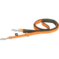 AnnyX Hondenriem -MIDDEL-BOLT-FUN- Verstelbaar -Olijfgroen-Oranje- lichtgewicht - 2cm breed - Lengte 175cm -kleine honden-korte wandellijn