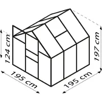 Pergart Tuinkas Venus 3800 - Veiligheidsglas 3mm - Smaragd - 195x195x197cm