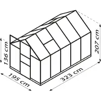 Vitavia Kweekkas Apollo 6200 - Polycarbonaat 6mm - Smaragd - 195x323x207cm