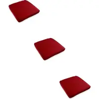 Madison - 3 stuks - universeel zitkussen - 48x50cm - tuinstoelkussens - Rib Red- vervangingskussen - wicker