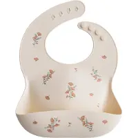 Mushie - Silicone Bib - Pink Flowers