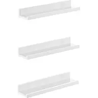 Songmics Witte wandplankenset: Stijlvol Opberg en Decor, 3 Planken, 38x10 cm, Duurzaam-MDF, Eenvoudige Montage