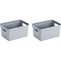 Sunware Opbergbox Sigma - Set van 6x stuks - kunststof - blauw - 13 liter - Opbergbakken/opbergers - 35 x 25 x 18 cm