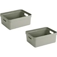 Sunware Opbergbox Sigma - 4x - kunststof - groen - 24 liter - Opbergbakken/opbergers - 45 x 35 x 18 cm