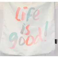 Unique living Unique - sierkussenhoes - 3 stuks - kussenhoes - kussenhoesje - 45 x 45 cm - lichtblauw - mint - oranje - roze - met rits - life is good