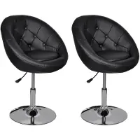 vidaXL Barstoelen 2 st kunstleer zwart