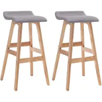 vidaXL Barstoelen 2 st stof lichtgrijs