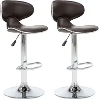 vidaXL Barstoelen 2 st kunstleer bruin