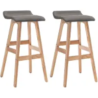 vidaXL Barkruk, 2 stuks, donkergrijs, met stoffen bekleding