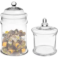 Secret De Gourmet Set van 2x voorraadpotten/koektrommels 1L en 2L glas met deksel - Voorraadpot