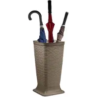 Forte Plastics Plasticforte Paraplubak/parapluhouder Waves - beige - glad kunststof - D26 x H52 cm - hoge voet - Paraplubakken