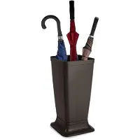 Forte Plastics Plasticforte Paraplubak/parapluhouder Plain - bruin - glad kunststof - D26 x H52 cm - hoge voet - Paraplubakken