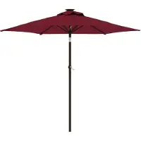 vidaXL Parasol met stalen paal 225x225x212 cm bordeauxrood