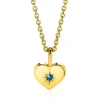 Zinzi MAART hanger 12mm gold plated hart geboortesteen blauw aquamarijn zirconia (zonder collier)