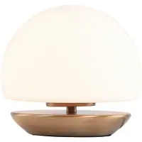 Steinhauer LED-tafellamp Ancilla, dimbaar, wit / opaal, Woon-/ Eetkamer, Glas, Modern, LED tafellamp