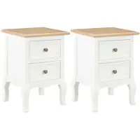 vidaXL Nachtkastje 2 st 35x30x49 cm MDF wit