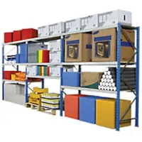MANORGA Startset stellingkast 3 Planken Gelakt staal 1,800 x 600 x 2,500 mm Blauw, lichtgrijs