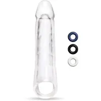 Vuxen - Transparante penisverlenger met scrotumlus - 23,9 cm