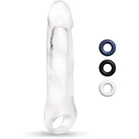 Vuxen - Transparante penisverlenger met scrotumlus - 17,5 cm