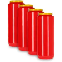 Kristen Noveenkaarsen - Rood - Set van 4 Kaarsen - Brandt 9 Dagen (216 uur) - Herdenkingslicht, Gedenkkaars, Grafkaars