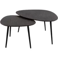 Fraaai Lazio salontafel driehoekig grijs set van 2