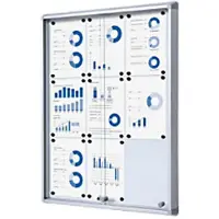 SHOWDOWN Vitrine Magnetisch 72 (B) x 98,2 (H) cm Zilver 9 x A4