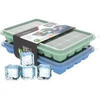 KitchenLove Siliconen IJsblokjesvorm met Deksel (2 Stuks) - 56 ijsblokjes - Vierkant - BPA Vrij - 100% Silicone