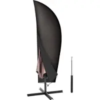 VOLCAN Parasolhoes voor Zweefparasol - Tot 400cm - Waterdicht - Oxford 420D - Met Rits, Trekkoord, Stok en Opberghoes - Zwart