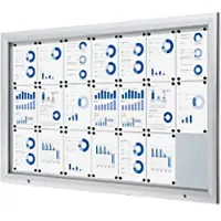 SHOWDOWN Vitrine Magnetisch 168,5 (B) x 106,7 (H) cm Zilver 21 x A4