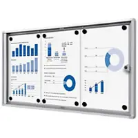 SHOWDOWN Vitrine Magnetisch 71,1 (B) x 35 (H) cm Zilver 3 x A4