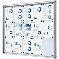 SHOWDOWN Vitrine Magnetisch 116 (B) x 98,2 (H) cm Zilver 15 x A4