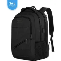 FOXLY Anti Diefstal Waterdichte Rugzak Inclusief Usb Oplaadstation - Laptop tas t/m 17,3 inch - Dames en Heren en Kinderen - Schooltas - Zwart