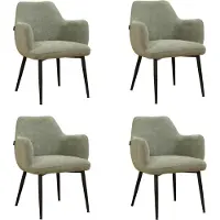 Bronx71 Scandinavische eetkamerstoel Lars groen gerecyclede stof - Eetkamerstoelen set van 4 - stoel