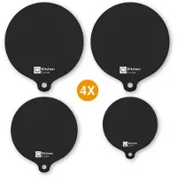 KitchenLove Inductie Beschermer Set - 4 stuks in 3 maten - Afdekplaat Kookplaat - Bestendig tot 240 ºC - Zwart