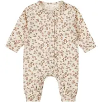 Dirkje baby boxpak met all over print lichtbruin/roze/ecru Meisjes Stretchkatoen Ronde hals - maat 62