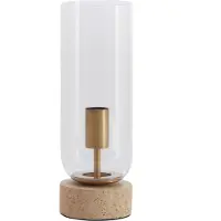 Light & Living Glazen tafellamp Rylano 35cm - met travertin