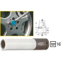 Hazet Krachtdopsleutel · extra lang 904SLG-17 · 1/2 inch (12,5 mm) vierkant hol · Buiten-zeskant-tractieprofiel · SW 17 mm