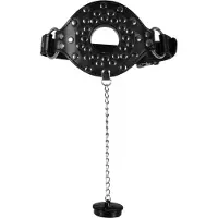 Shots Open Mouth Gag met Stop - Zwart