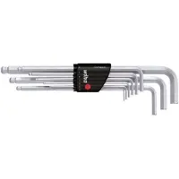 Wiha Winkelschraubendrehersatz 9tlg 1,5-10mm 6knt Kugelkopf/Halter Inbus Haakse schroevendraaierset 1.5 mm, 2 mm, 2.5 mm, 3 mm, 4 mm, 5 mm, 6 mm, 8 mm, 10 mm