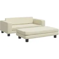 The Living Store Living Store hondenbed met verlenging, crème kleur, 100x50x30 cm, kunstleer